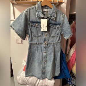 Zara girls denim dress size 8 BNWT